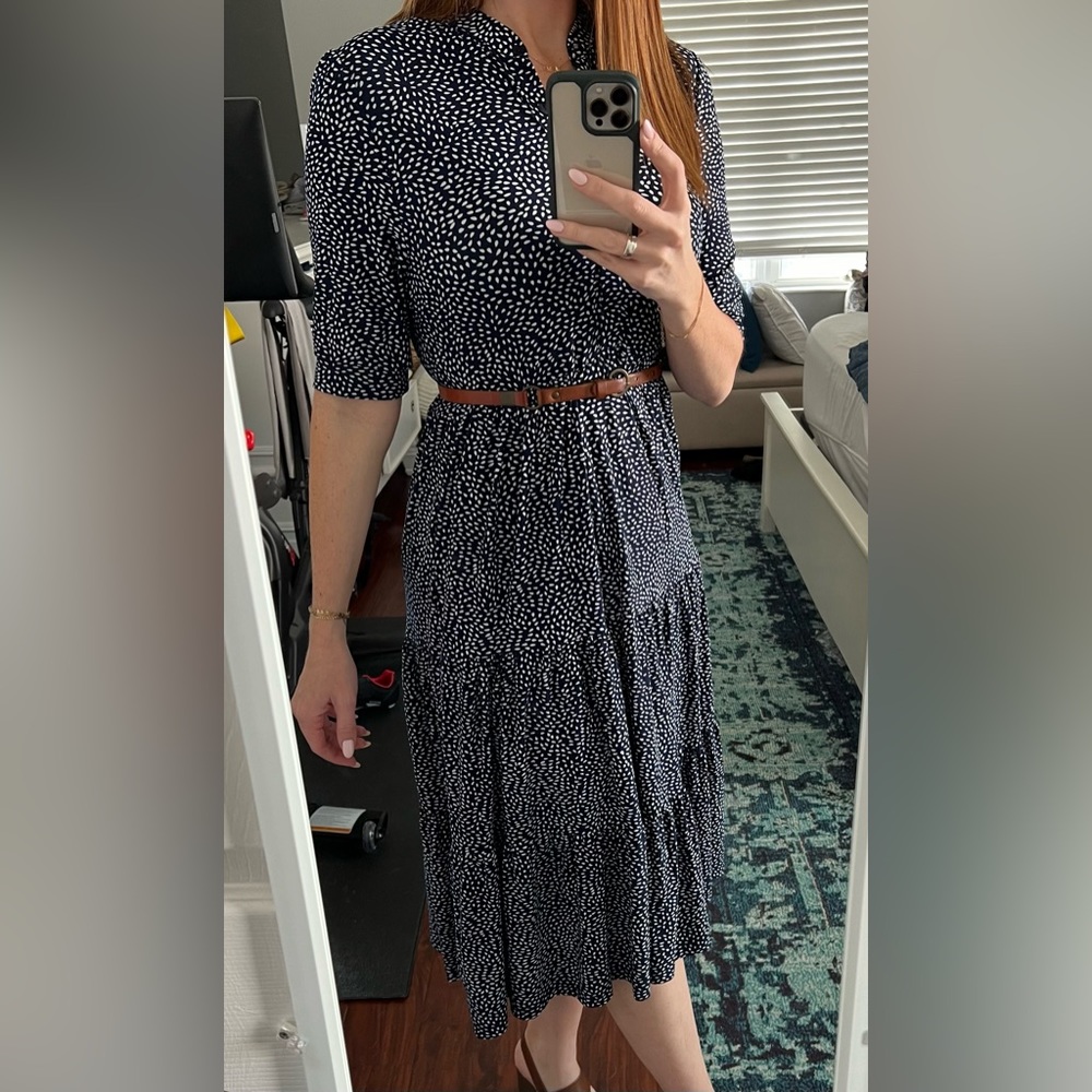 Max Studio Navy/White Maxi Dress